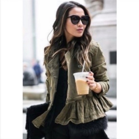 Free People Distressed Military Jacket EUC - Picture 6 of 12